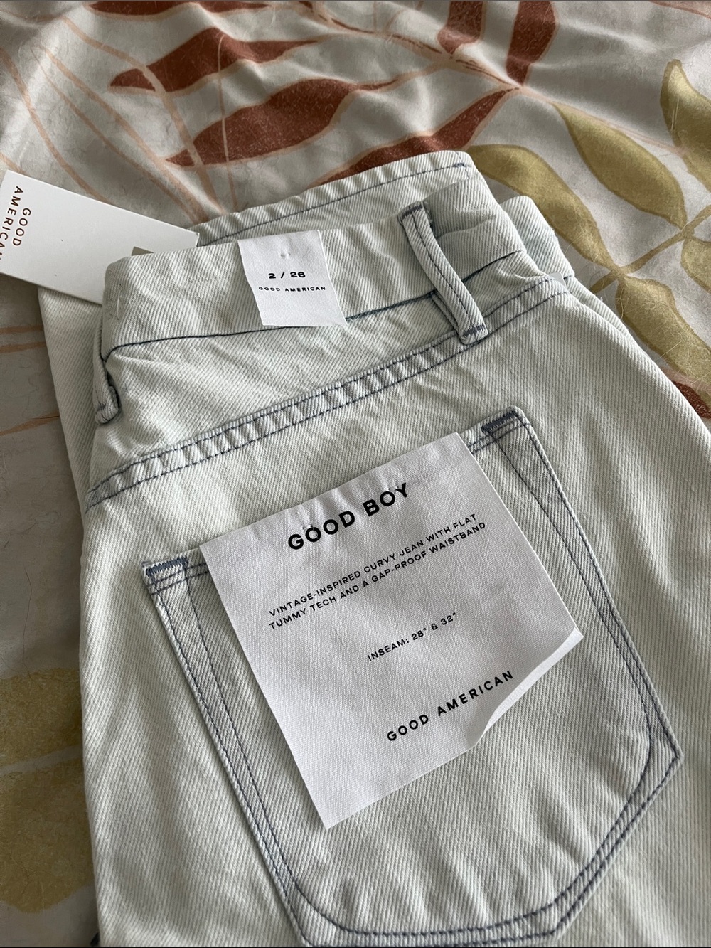 Good American Light Blue Denim Vintage-Inspired Good Boy Jeans
